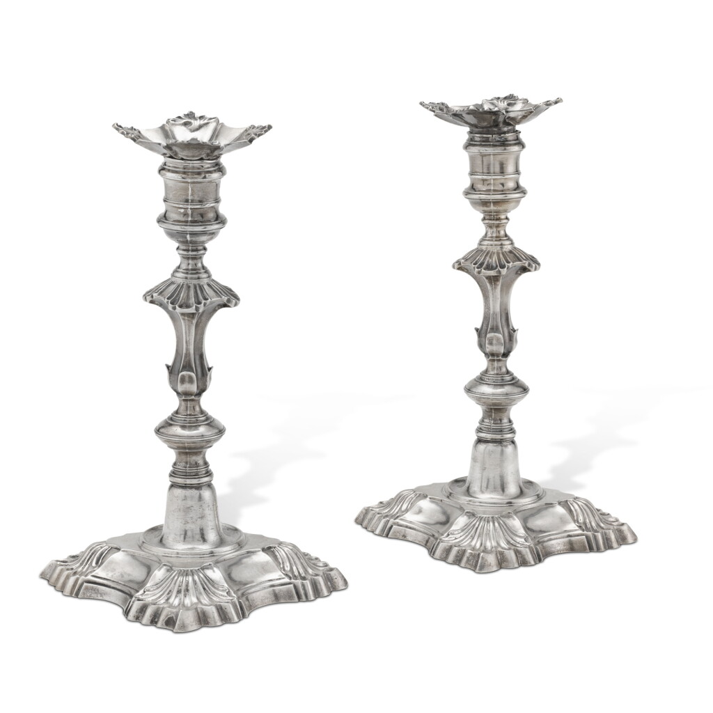 全螢幕檢視 - 查看44A pair of George II silver candlesticks, William Gould, London, 1748的1
