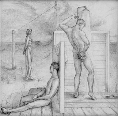 View full screen - View 1 of Lot 200. Study for "The Shower".