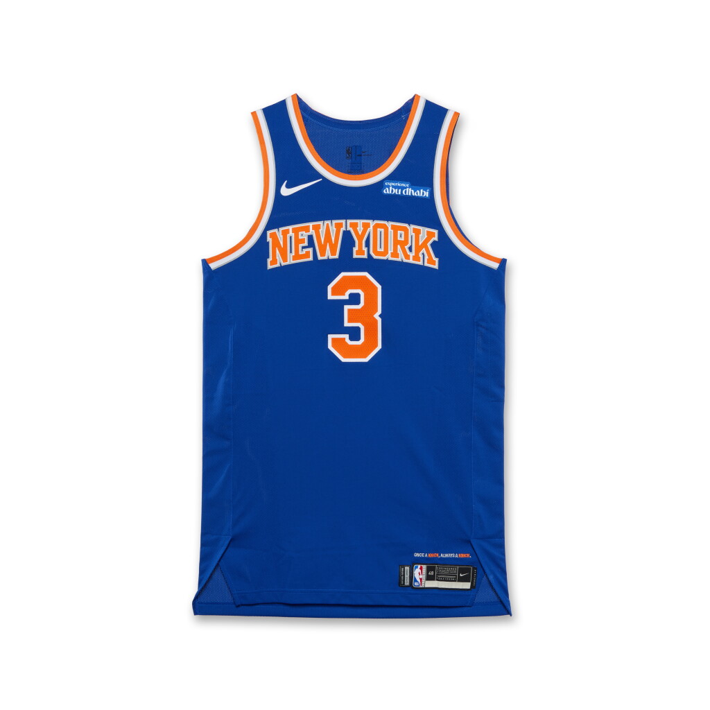 View full screen - View 1 of Lot 75. Josh Hart New York Knicks 2024-2025 Game Worn Icon Edition Jersey | Double-Double.