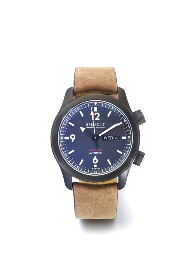 View full screen - View 1 of Lot 107. BREMONT | U2/DLC A COATED STAINLESS STEEL AUTOMATIC WRISTWATCH WITH DAY AND DATE CIRCA 2010.