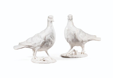 View full screen - View 1 of Lot 70. A pair of earthenware palombes, by Jean-Paul Gourdon (born in 1956) .