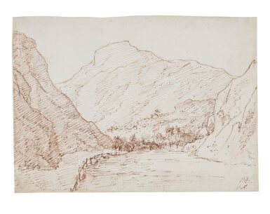 View full screen - View 1 of Lot 763. A mountainous landscape.