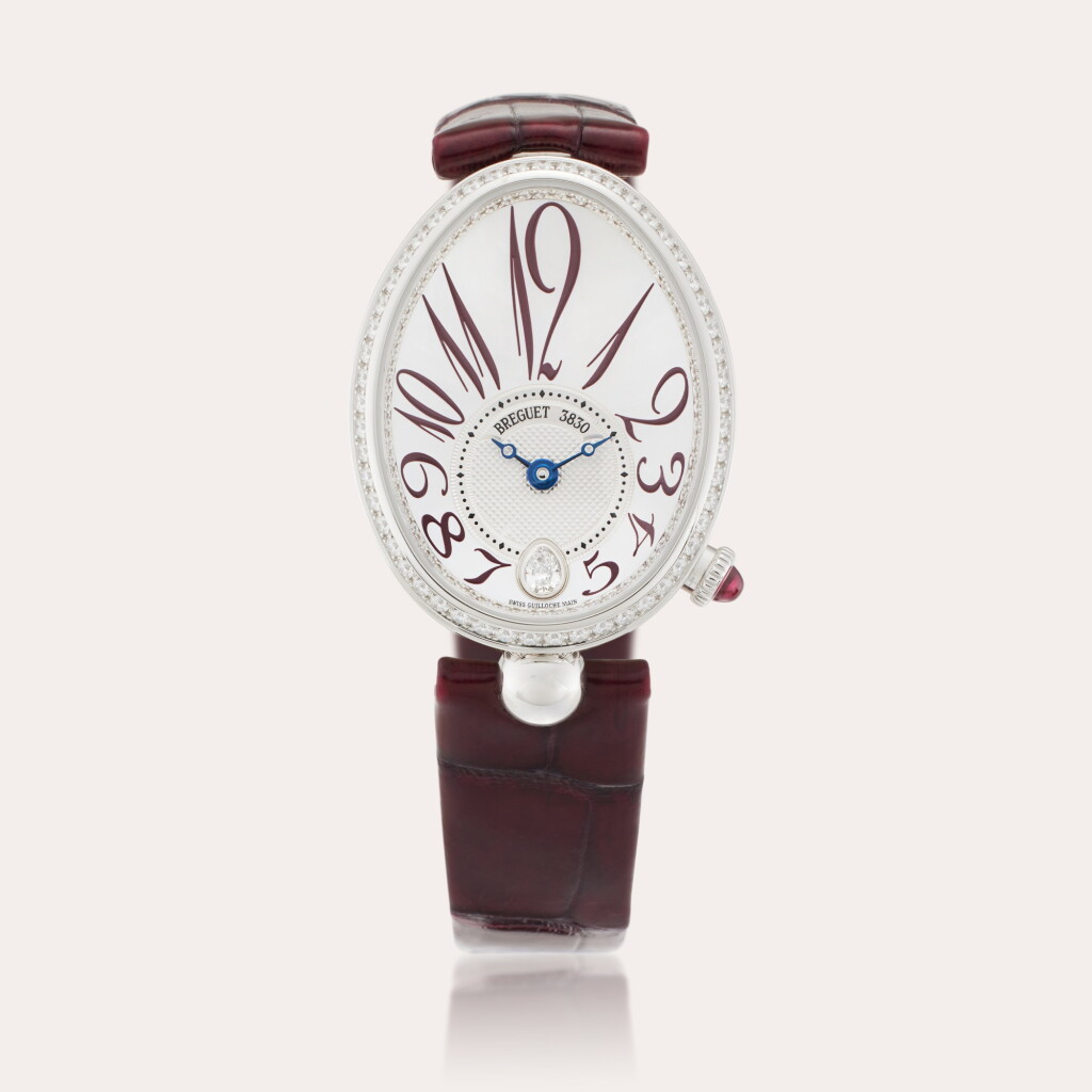 View full screen - View 1 of Lot 41. Reference 8918 Reine De Naples | A white gold and diamond-set automatic wristwatch with a mother of pearl dial, Circa 2024.