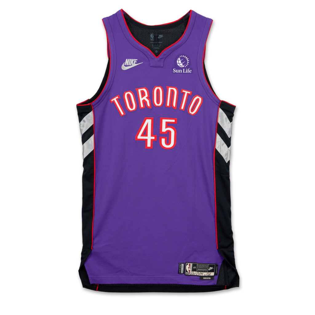 View full screen - View 1 of Lot 127. Davion Mitchell Toronto Raptors 2024-2025 Kia NBA Tip-Off Game Worn Classic Edition Jersey.
