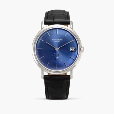 View full screen - View 1 of Lot 2321. Calatrava, Reference 3445 | A white gold wristwatch with date, Circa 1970.