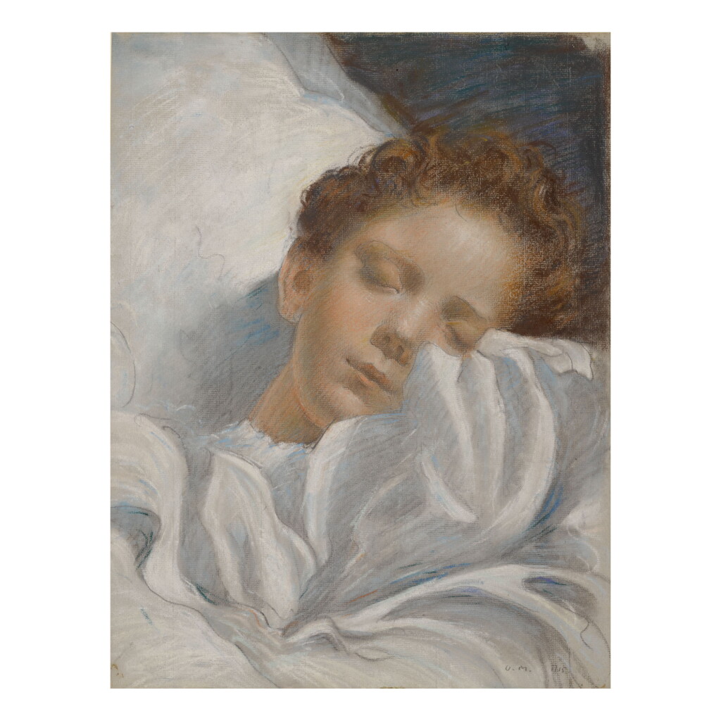 View full screen - View 1 of Lot 92. LUC OLIVIER MERSON | STUDY OF A SLEEPING CHILD.