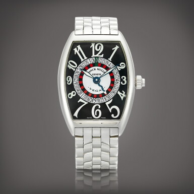 View full screen - View 1 of Lot 8815. Vegas, Reference 6850 | A stainless steel wristwatch with bracelet and roulette wheel dial, Circa 2015 | Vegas 型號6850 | 精鋼鏈帶腕錶,備輪盤錶盤,約2015年製.