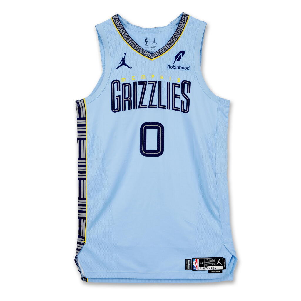 View full screen - View 1 of Lot 75. Jaylen Wells Memphis Grizzlies 2024-2025 Emirates NBA Cup Game Worn Statement Edition Jersey .