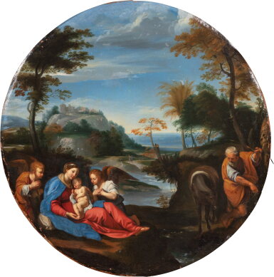 View full screen - View 1 of Lot 113. Rest on the Flight into Egypt | Le Repos pendant la Fuite en Egypte.