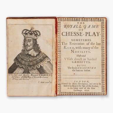 View full screen - View 1 of Lot 37. Gioachino Greco | The royall game of chesse-play, 1656, first printed edition, Bridgewater Library duplicate.