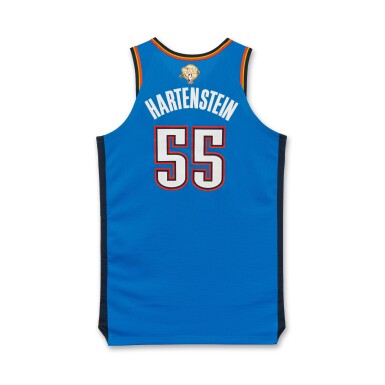 View full screen - View 1 of Lot 23. Isaiah Hartenstein Oklahoma City Thunder 2025 NBA Finals Game Worn Icon Edition Jersey | Game 3 | ‘Championship Run’ | Additionally Matched to the Western Conference Finals and Semifinals | 4 Games.