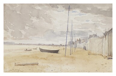 View full screen - View 1 of Lot 298. FRENCH SCHOOL, EARLY 20TH CENTURY | VIEW OF THE BEACH AT LION-SUR-MER.