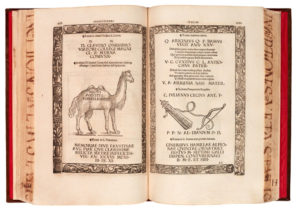 View full screen - View 1 of Lot 10. Apian, Inscriptiones sacrosanctae vetustatis, Ingolstadt, 1534, folio, later calf with interlacing strapwork.