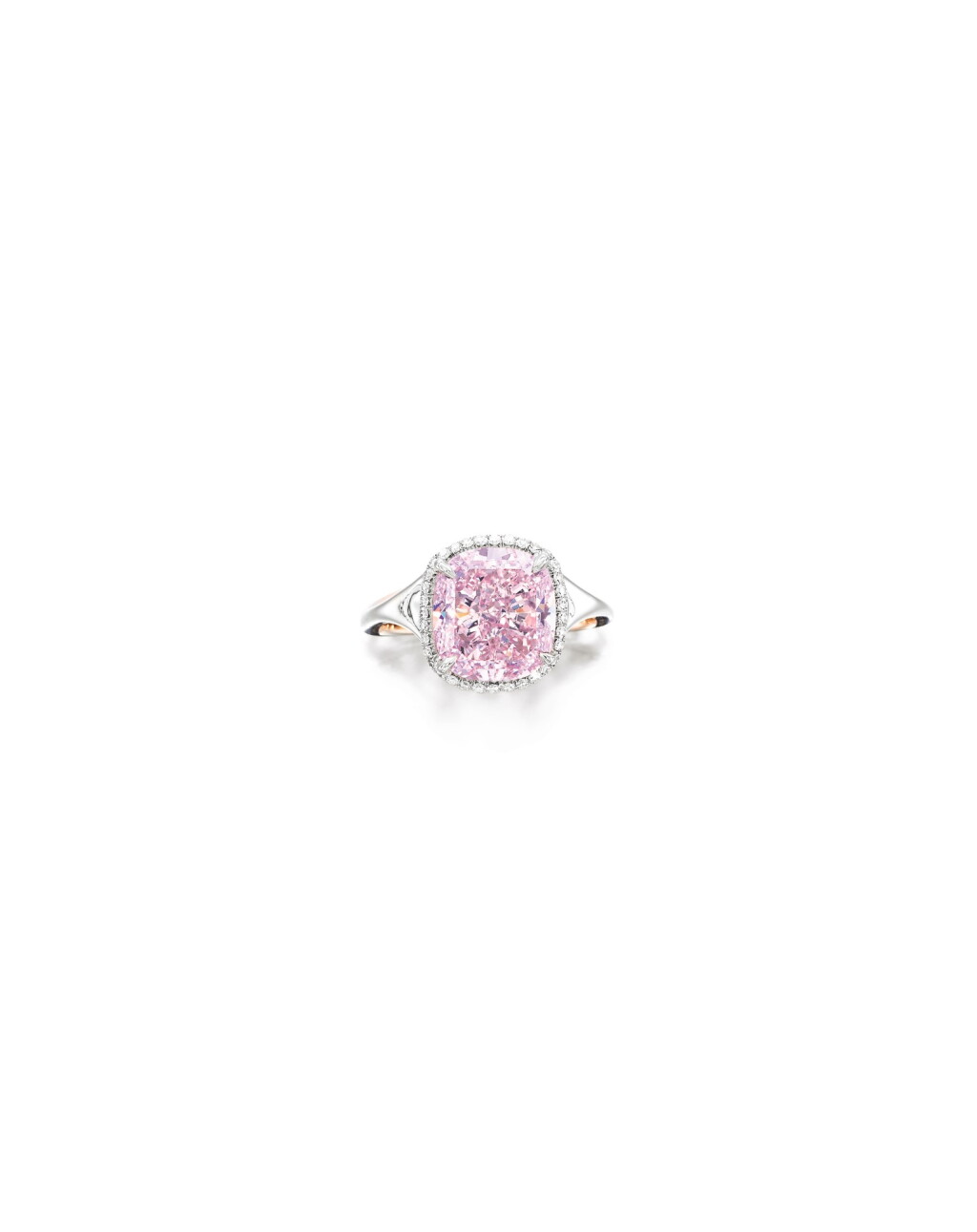 全螢幕檢視 - 查看1693Fancy Intense Purplish Pink Diamond and Diamond Ring | 5.05克拉 濃彩紫粉紅色鑽石 配 鑽石 戒指的1