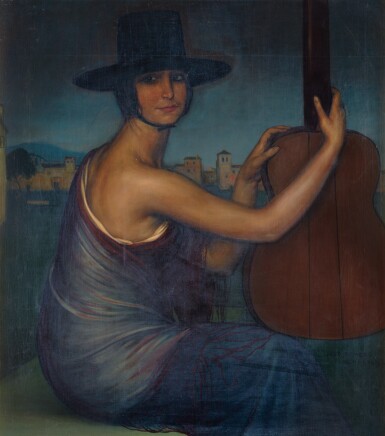 View full screen - View 1 of Lot 25. JULIO ROMERO DE TORRES | La 'Cantaora', Retrato de Sara Secades (The 'Singer', Sara Secades).