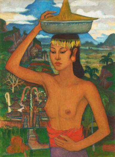 View full screen - View 1 of Lot 3823. Theo Meier 西奧·邁爾 | Nyoman Lumbang with Offering 帶著貢品的Nyoman Lumbang.