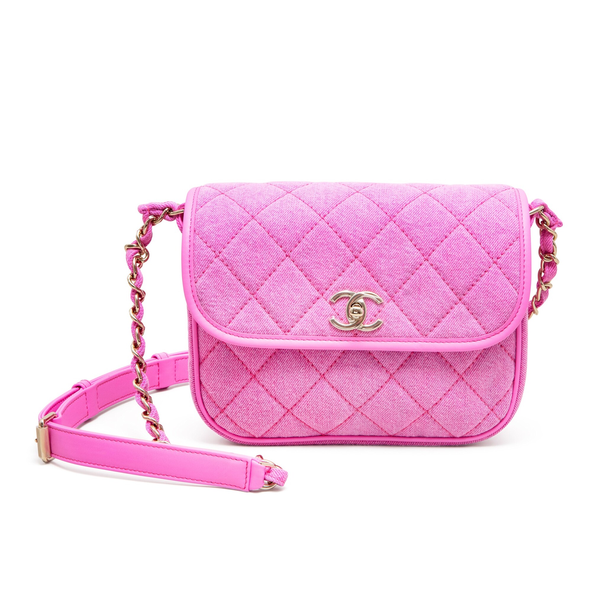 Neon Pink Quilted Denim Small Messenger Bag Gold Hardware 21 Handbags Accessories The New York Collection 21 Sotheby S Neon Pink Quilted Denim Small Messenger Bag Gold Hardware 21 Handbags Accessories The New York Collection 21 Sotheby S