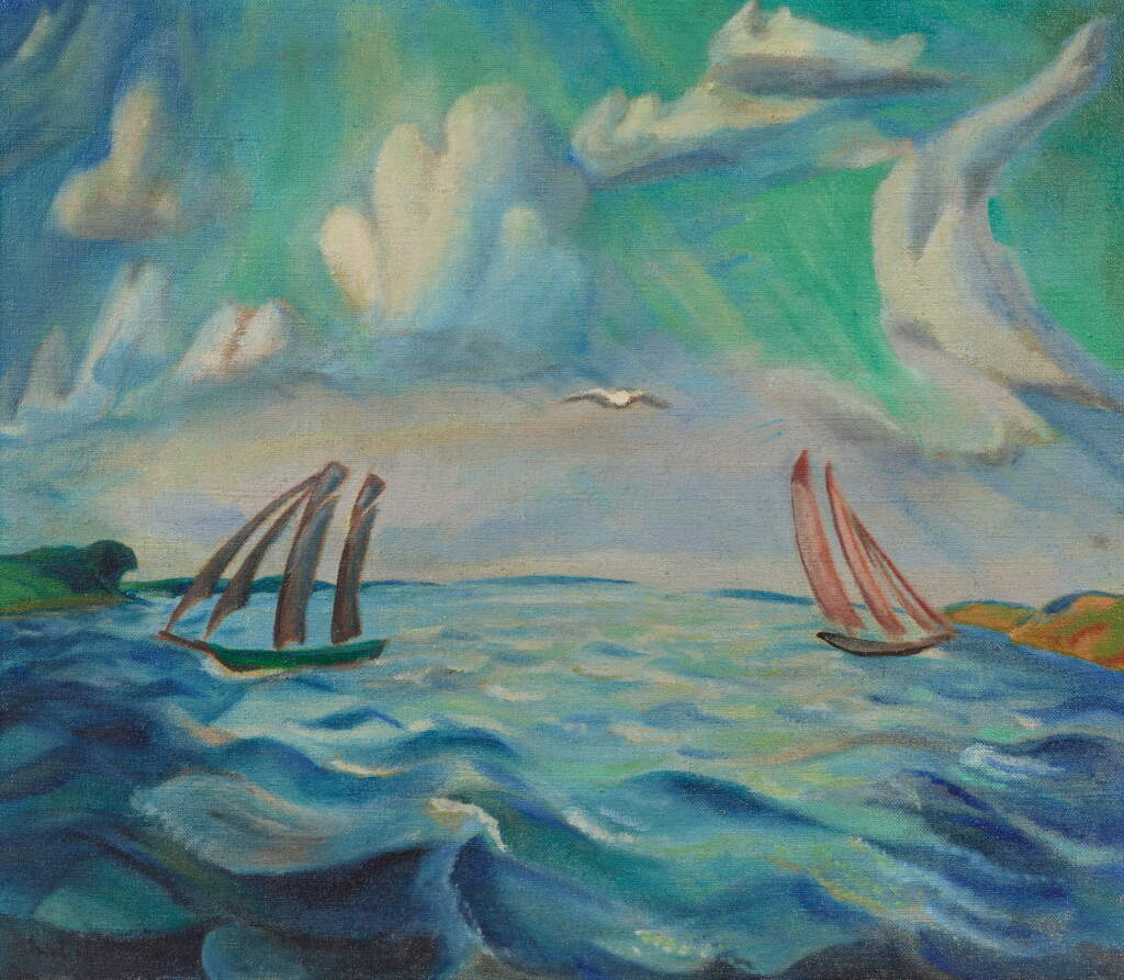 View full screen - View 1 of Lot 44. Segelschiffe (Auf der Flensburger Förde) (Sailing Ships (On the Flensburg Fjord)) .