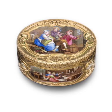 View full screen - View 1 of Lot 1205. A gold and enamel snuff box, Paul Robert, Paris, 1757.