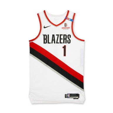 View full screen - View 1 of Lot 256. Anfernee Simons Portland Trail Blazers 2024-2025 Game Worn Association Edition Jersey.