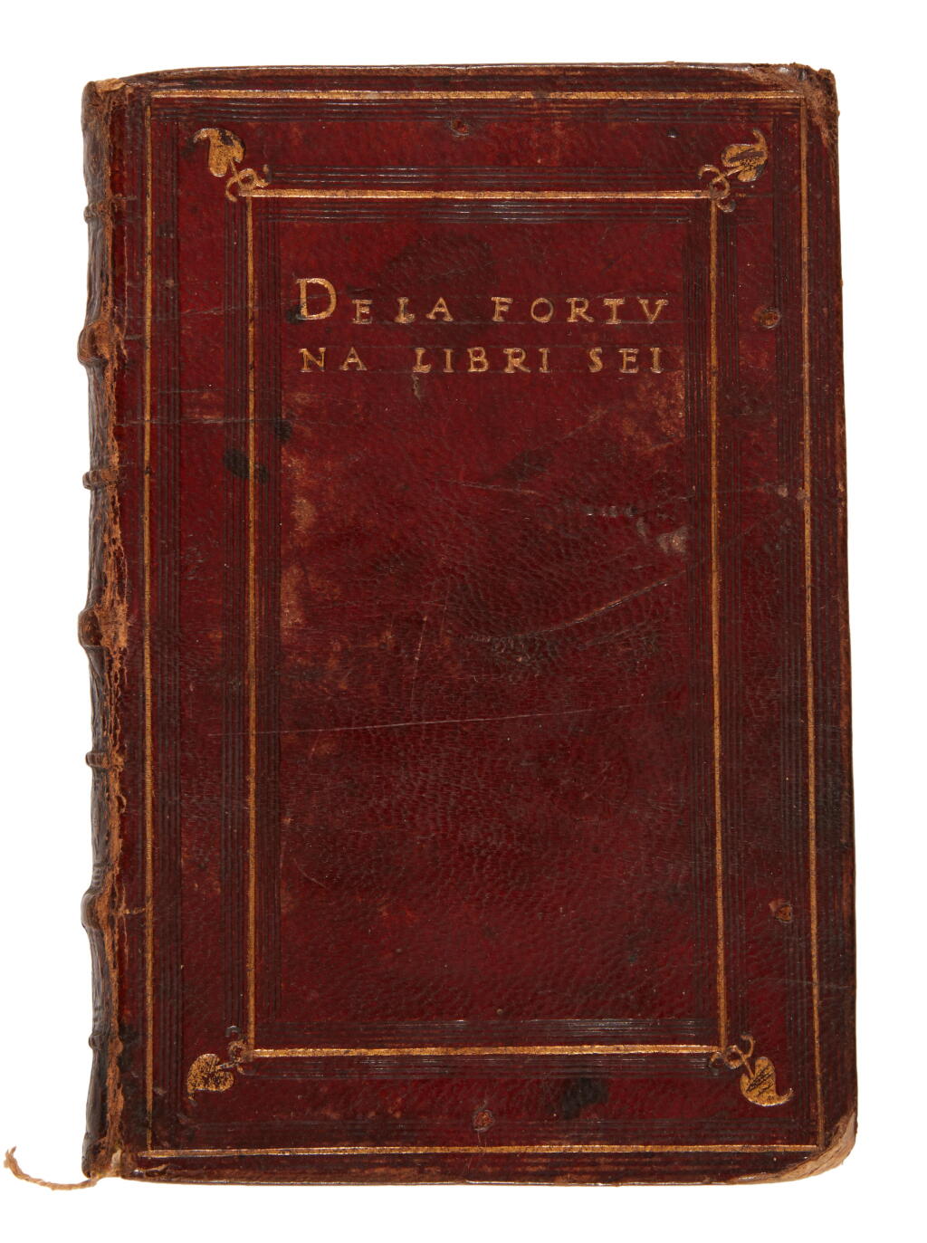 View full screen - View 1 of Lot 139. Garimberti, Della fortuna libri sei, Venice, 1547, Venetian russet morocco gilt by the Fugger Binder.