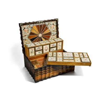 View full screen - View 1 of Lot 111. An Anglo-Indian coromandel work Box, Sri Lanka, Galle District, probably Matara, circa 1830-50 .