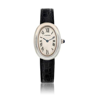 View full screen - View 1 of Lot 61. Reference 1955 Baignoire A white gold oval wristwatch, Circa 2000.