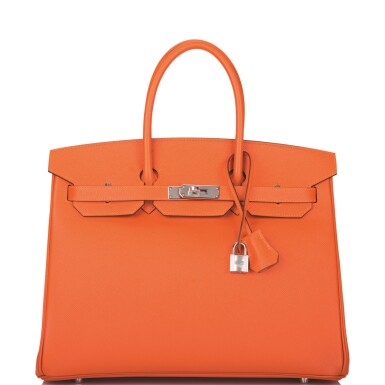 View full screen - View 1 of Lot 65. Hermès Feu Birkin 35cm of Epsom Leather with Palladium Hardware .
