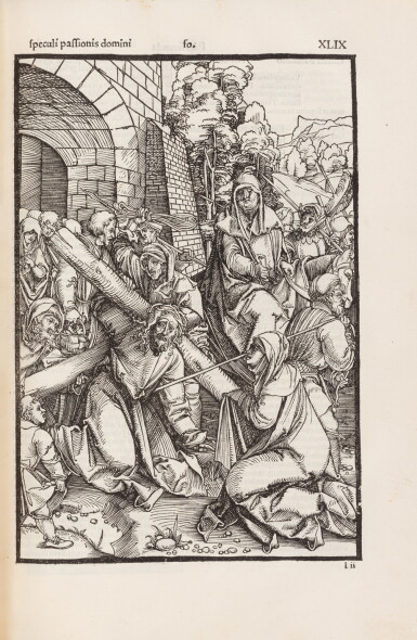 View full screen - View 1 of Lot 22. Speculum passionis... Nuremberg, 30 août, 1507. In-folio. Premier tirage. Bois gravés de H. Schauffelein..