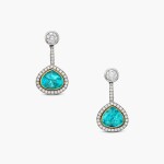 Pair of Paraíba Tourmaline and Diamond Pendant-Earrings 「莫桑比克」帕拉伊巴碧璽 配 鑽石 耳墜一對