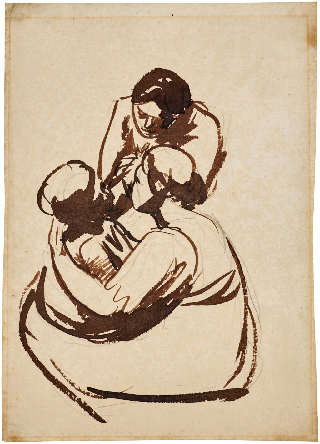 View full screen - View 1 of Lot 172. Mother and child with attendant.
