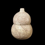 A small Cizhou 'quail' double-gourd vase, Song dynasty | 宋 磁州窰珍珠地鳥紋葫蘆小瓶