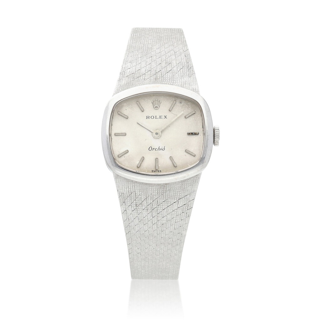 全螢幕檢視 - 查看8232Orchid, Reference 3356 | A white gold bracelet watch, Circa 1960 | 勞力士 | Orchid 型號3356 | 白金鏈帶腕錶,約1960年製的1