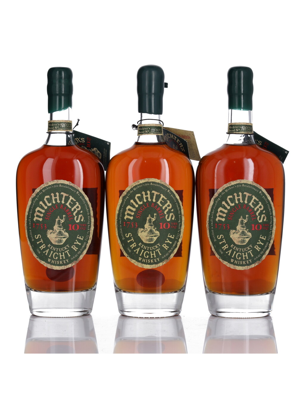 View full screen - View 1 of Lot 467. Michter's Single Barrel Rye 10 Year Old 92.8 Proof NV (3 BT 75cl).