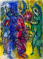 Gouache préparatoire pour la lithographie originale M. 498 (Cirque, Paris, Teriade Editeur 1967)