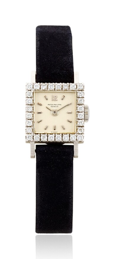 View full screen - View 1 of Lot 8153. PATEK PHILIPPE | REFERENCE 3293/2, A PLATINUM AND DIAMOND-SET WRISTWATCH, MADE IN 1964.
