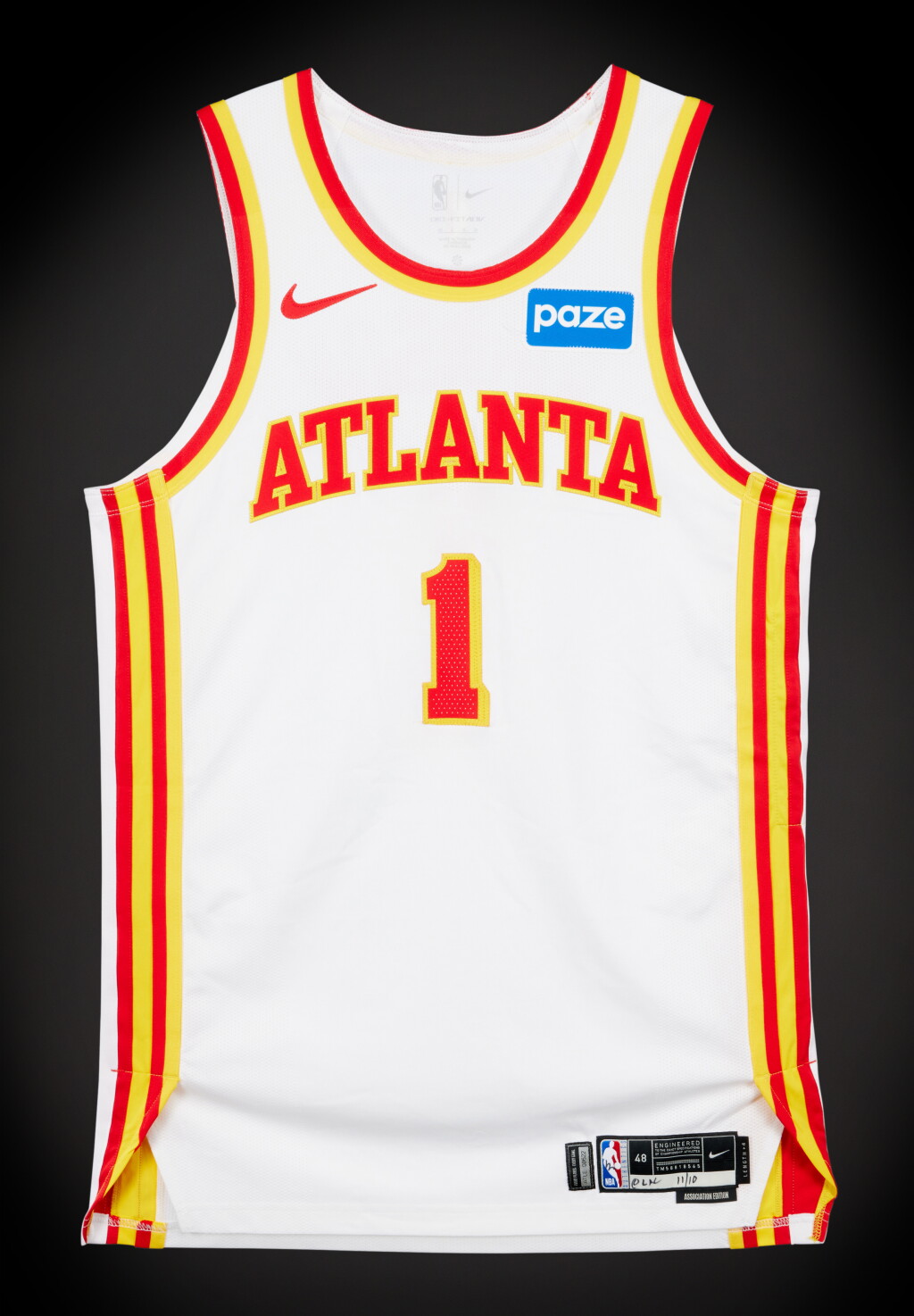 View full screen - View 1 of Lot 41. Jalen Johnson Atlanta Hawks 2025-2026 Game Worn Association Edition Jersey | Double-Double.