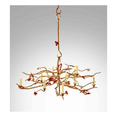 View full screen - View 1 of Lot 143. Unique "Structure Végétale aux Papillons" Chandelier.
