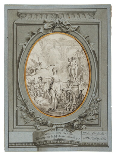 View full screen - View 1 of Lot 236. La Beauté sacrifie aux Grâces, récompense les talents, et est couronnée par l’Amour.
