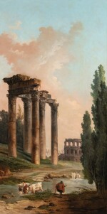Architectural capriccio with ruins of the Campo Vaccino and of the Colosseum