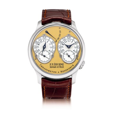 View full screen - View 1 of Lot 2213. F.P. Journe | Chronomètre à Resonance, A limited edition stainless steel dual time zone wristwatch with power reserve indication, Circa 2015 | Chronomètre à Resonance 限量版精鋼兩地時間腕錶,備動力儲備顯示,約2015年製.