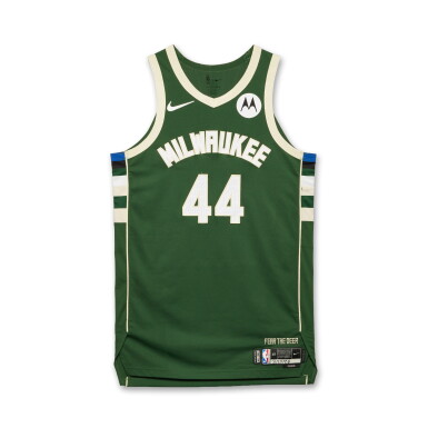View full screen - View 1 of Lot 41. Andre Jackson Jr. Milwaukee Bucks 2025-2026 Game Worn Icon Edition Jersey .
