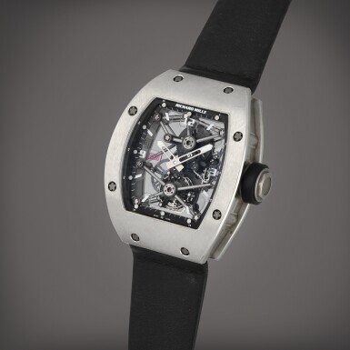 View full screen - View 1 of Lot 13. RM012 AG Pt 'Proto1' Tourbillon | A platinum skeletonised tourbillon wristwatch | Circa 2008.