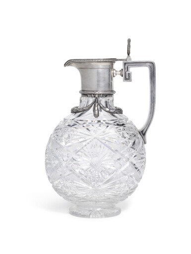 View full screen - View 1 of Lot 91. A FABERGÉ SILVER-MOUNTED CUT-GLASS DECANTER, MOSCOW, 1908-1917.