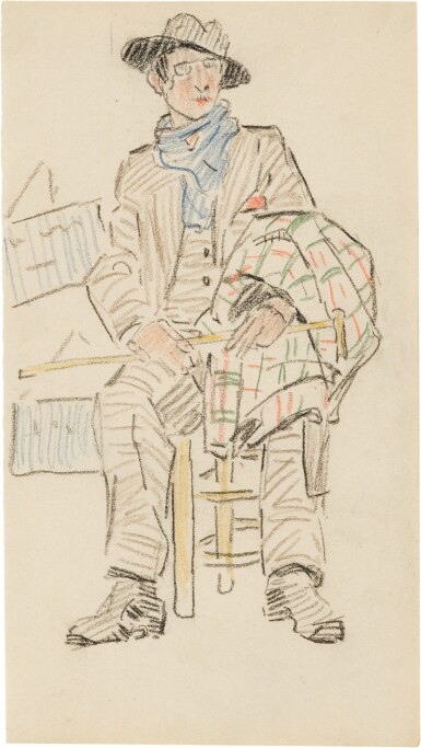 View full screen - View 1 of Lot 30. Pair of Life-Drawing Class Studies | Paire d'études de classe en dessin de vie.