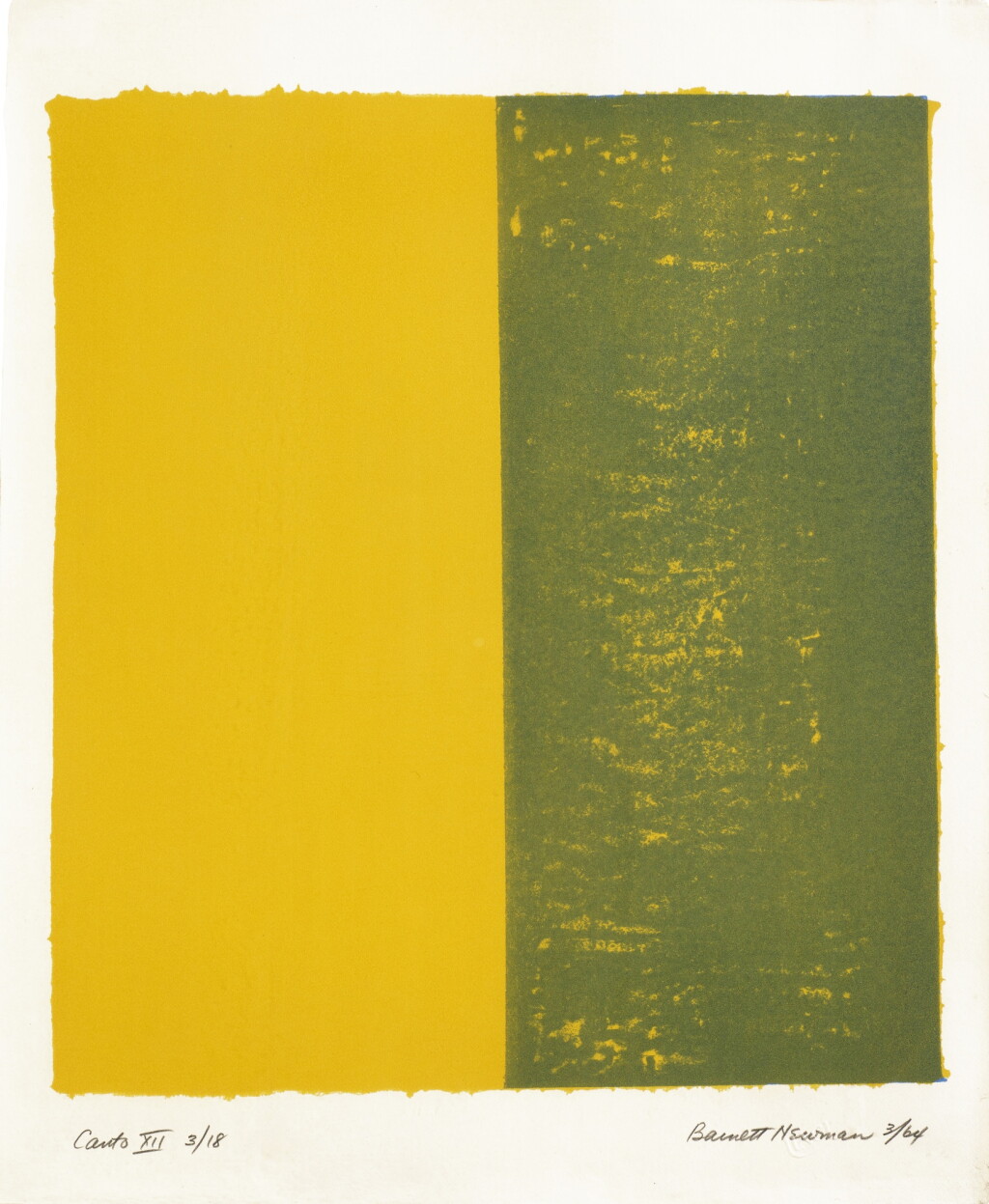 View full screen - View 1 of Lot 828. Canto XII, from 18 Cantos (Barnett Newman Foundation 220).