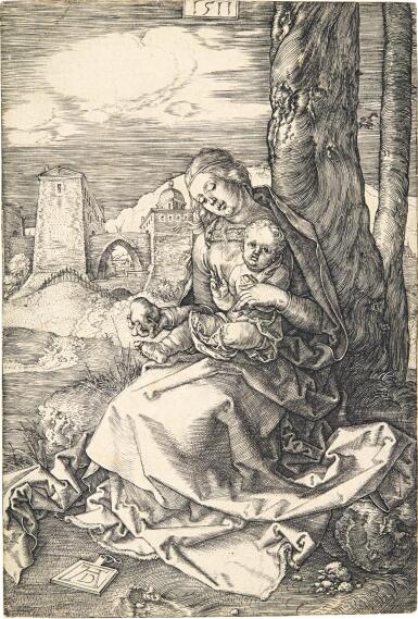 View full screen - View 1 of Lot 8. ALBRECHT DÜRER | VIRGIN AND CHILD WITH THE PEAR (B. 41; M., HOLL. 33) .