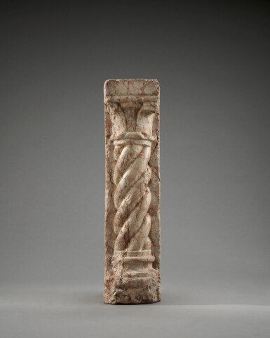 View full screen - View 1 of Lot 202. A central Italian spiral demi-column carved in high relief, 13th Century.