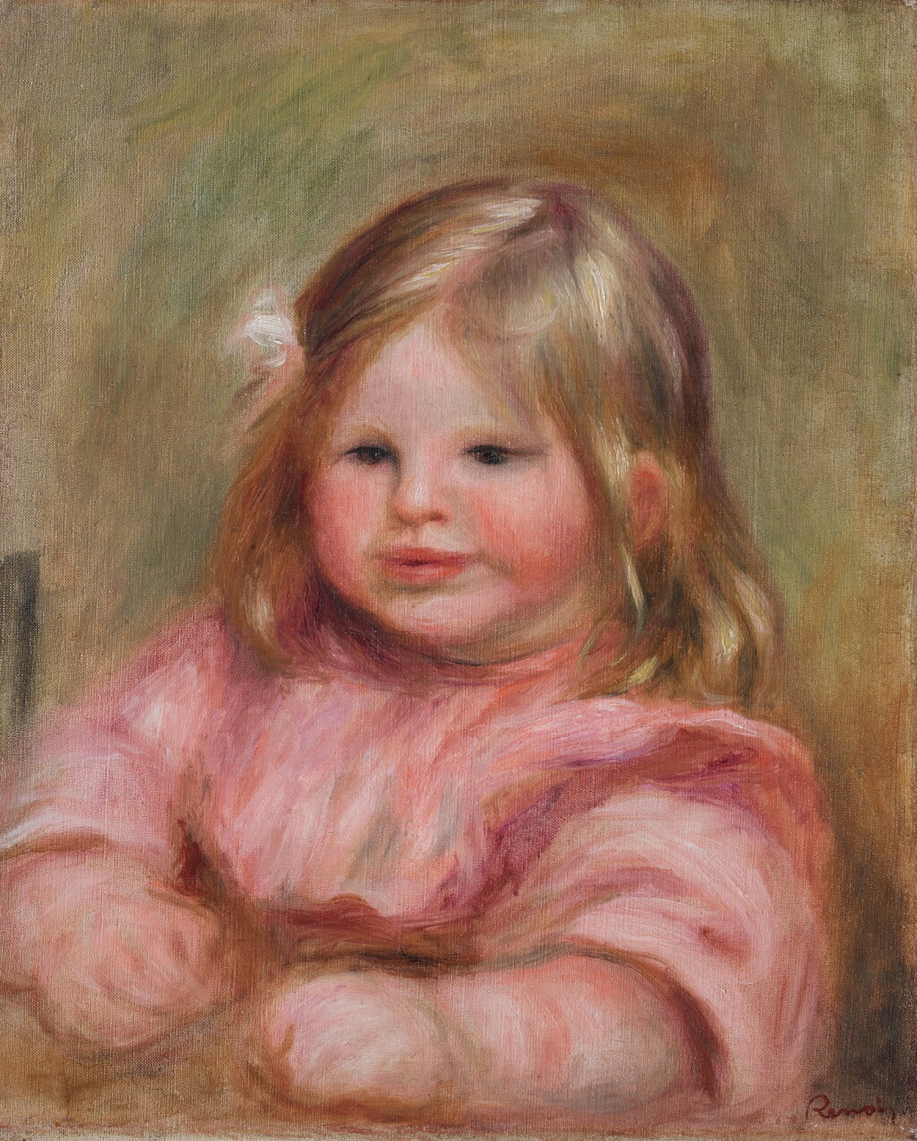 View full screen - View 1 of Lot 9. PIERRE-AUGUSTE RENOIR | COCO SUR UN FOND ROSE.