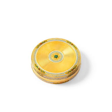 View full screen - View 1 of Lot 119. A gold and enamel snuff box, Les Frères Toussaint, Hanau, circa 1780.